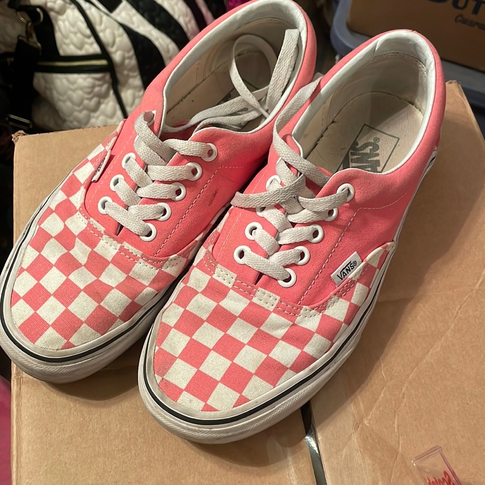 Pink checker Vans